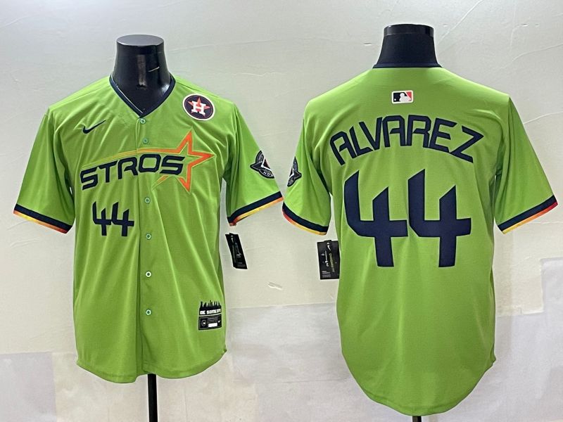 Men Houston Astros #44 Alvarez Green three generations Joint Name 2025 Nike MLB Jersey style 6->houston astros->MLB Jersey